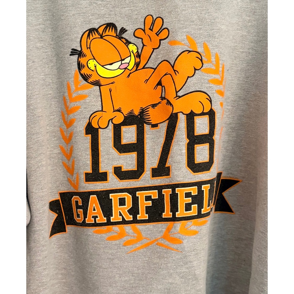 Delta Fleece Garfield 1978 Graphic Sweatshirt Gray Crewneck Mens XL Retro EUC - Picture 3 of 12